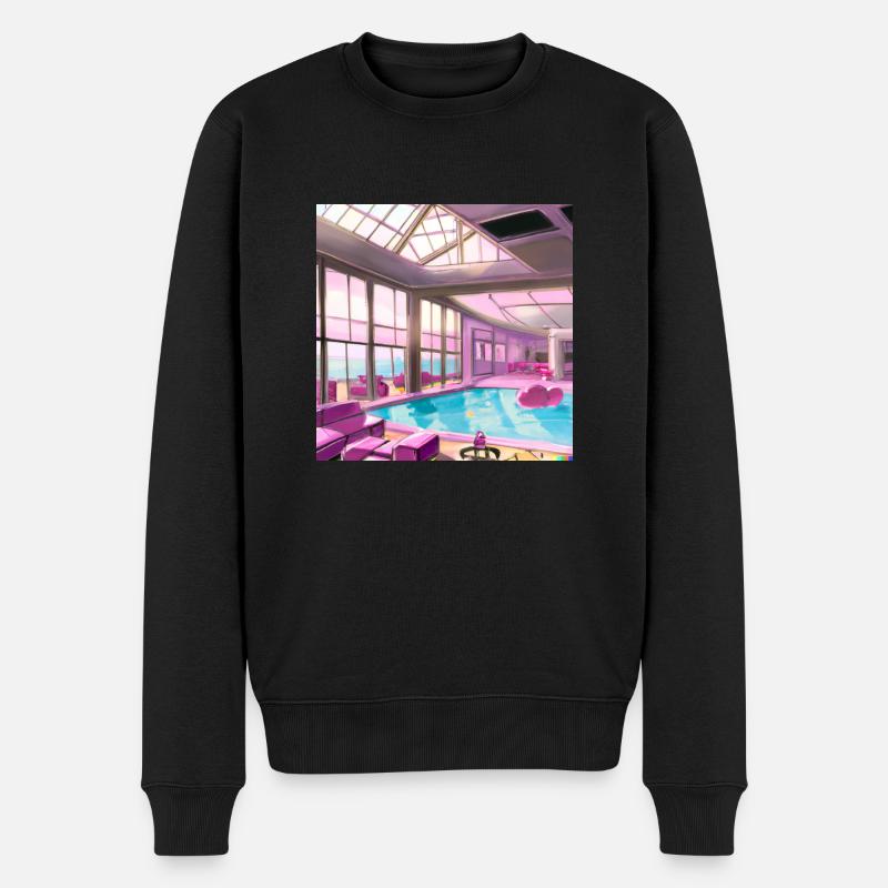 Lounge mit Pool - Männer Premium Bio Pullover - Schwarz