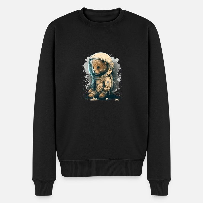 Un mignon lion astronaute - Pull Premium bio Homme - noir