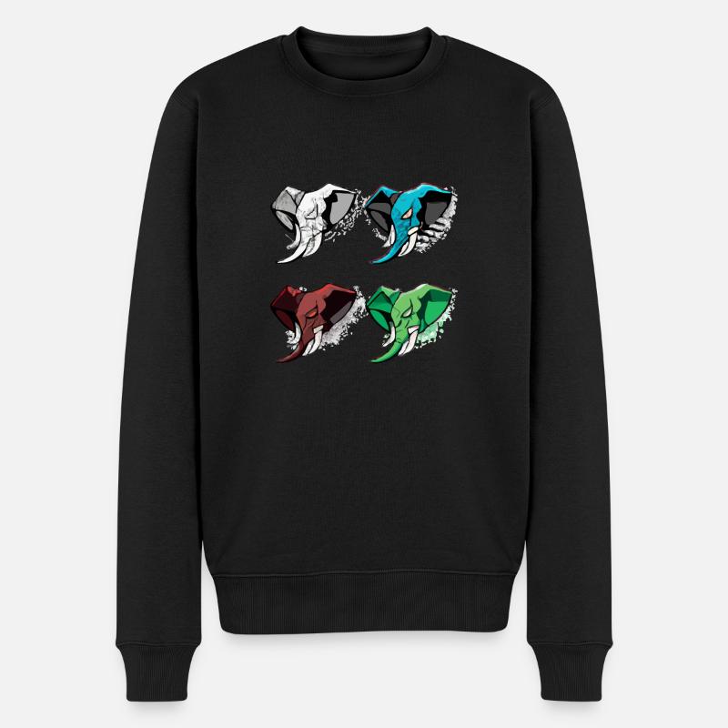 Die 4 Elefanten - Männer Premium Bio Pullover - Schwarz