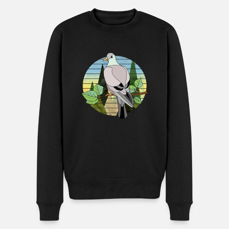 Vogel - Männer Premium Bio Pullover - Schwarz
