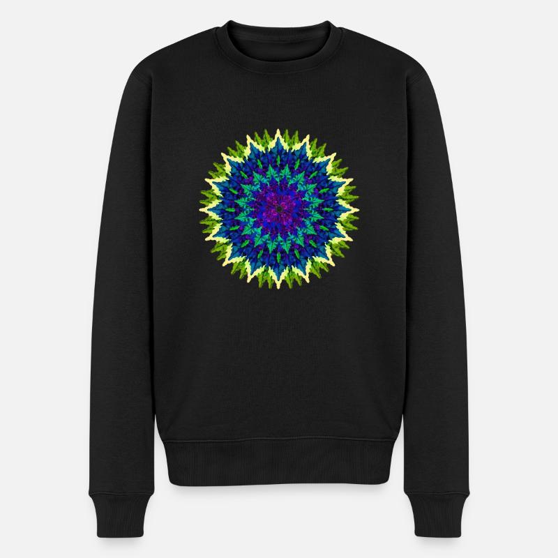 Mandala (jaune-vert) - Pull Premium bio Homme - noir