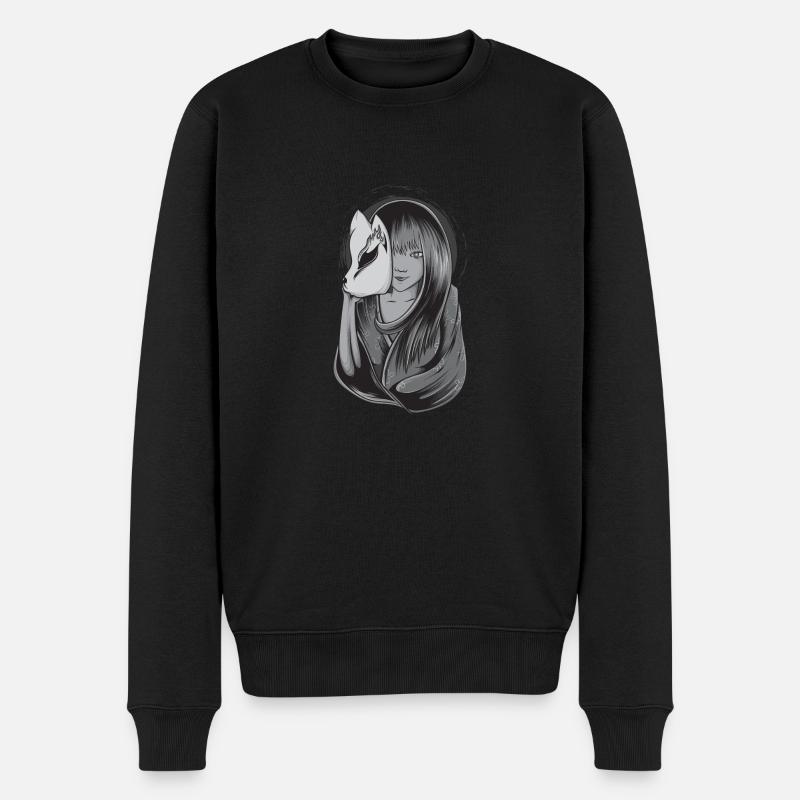 Japanische Geisha-Kunst - Männer Premium Bio Pullover - Schwarz