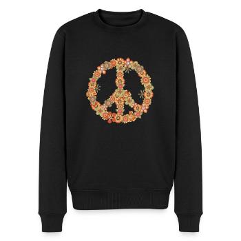 Hippie - Männer Premium Bio Pullover - Schwarz - Vorne - Nico (187cm)