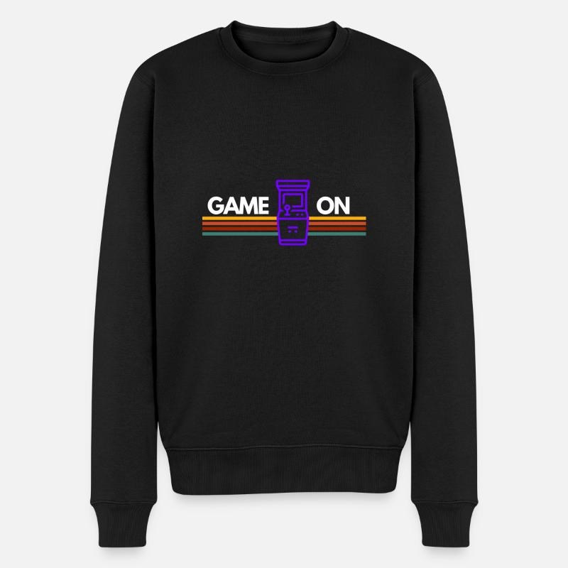 GAME ON! - Männer Premium Bio Pullover - Schwarz