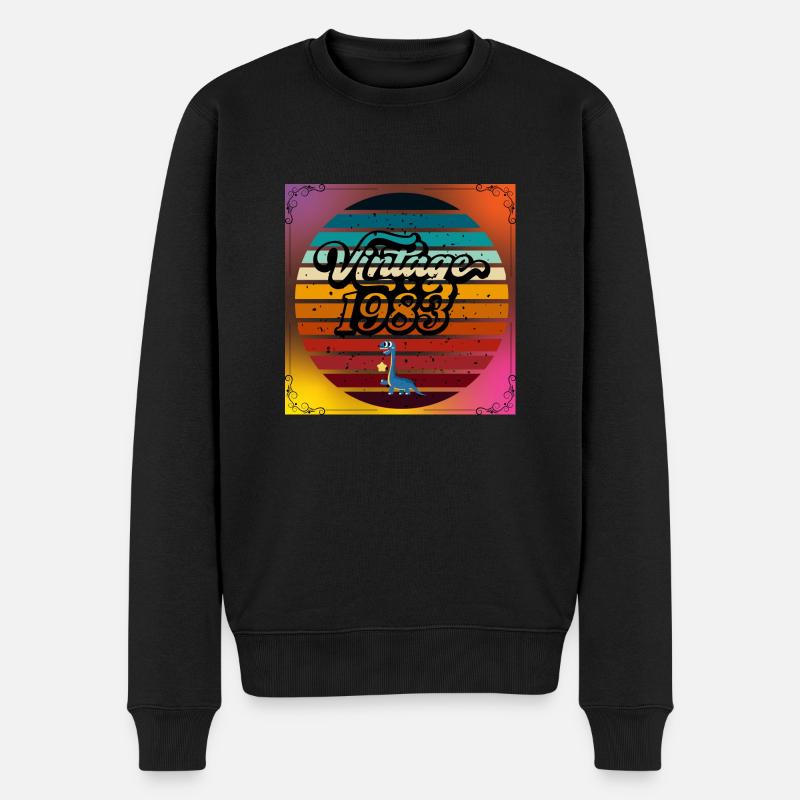 Verrückte 80er - Männer Premium Bio Pullover - Schwarz