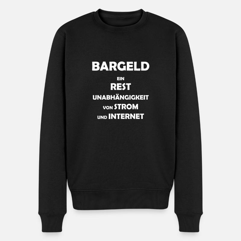 Bargeld - Männer Premium Bio Pullover - Schwarz