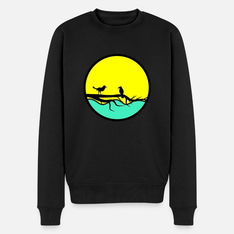 birds - Männer Premium Bio Pullover - Schwarz