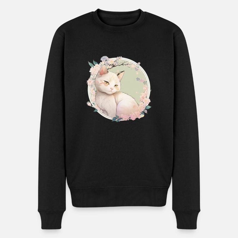 japanese cat heilige Birma - Männer Premium Bio Pullover - Schwarz