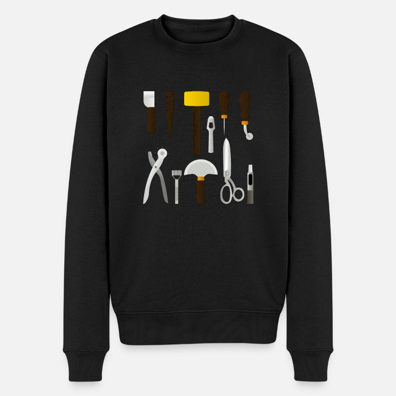 Lederbearbeitungswerkzeuge - Männer Premium Bio Pullover - Schwarz