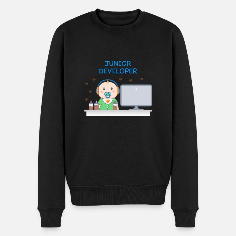 Junior Developer - Männer Premium Bio Pullover - Schwarz