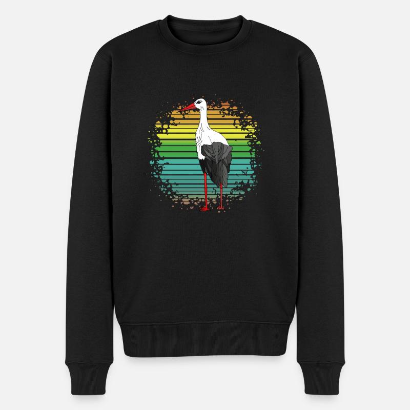 Storchvogel - Männer Premium Bio Pullover - Schwarz