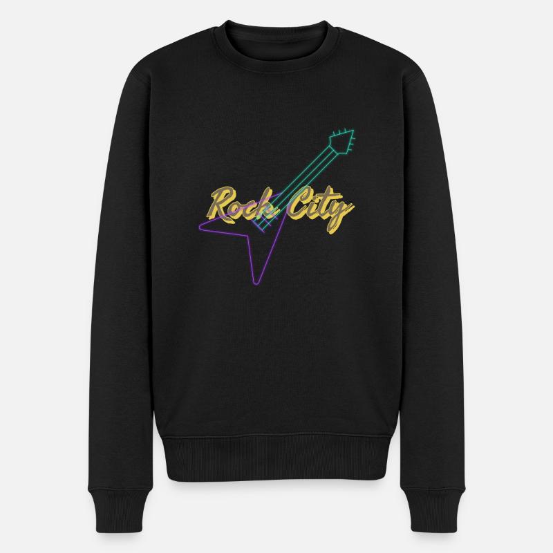 Rock’n’Roll - Männer Premium Bio Pullover - Schwarz