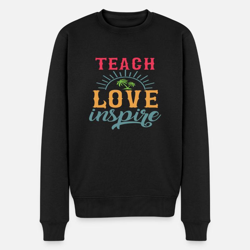 Teachers love Inspire - Männer Premium Bio Pullover - Schwarz
