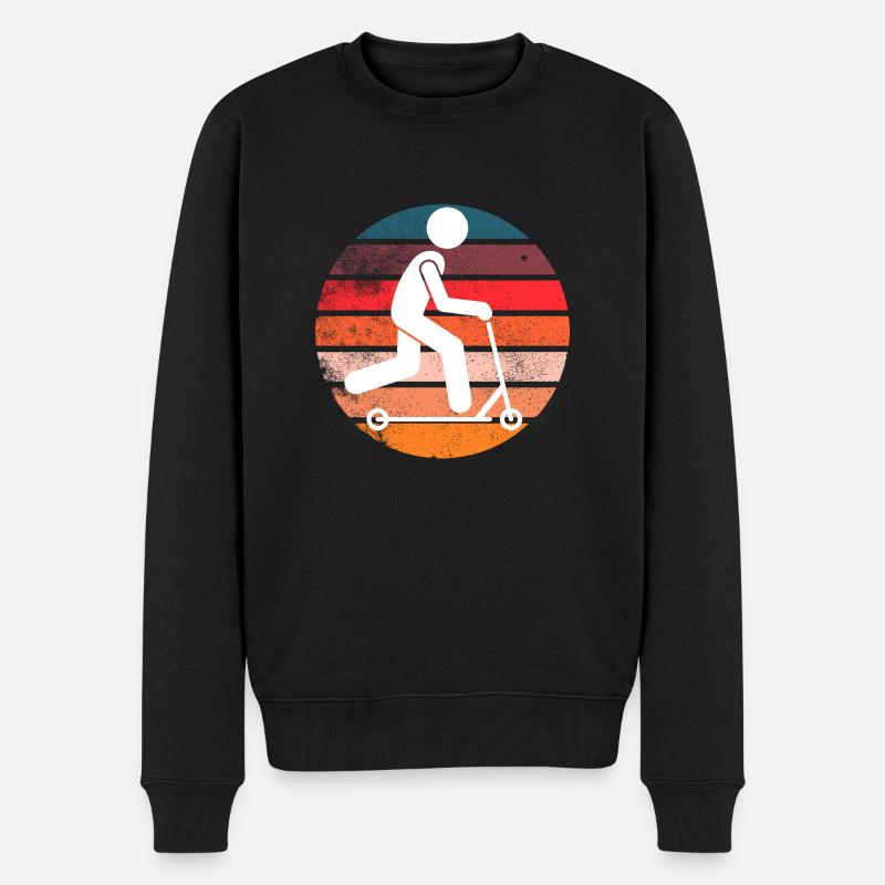 RetroScooter - Männer Premium Bio Pullover - Schwarz