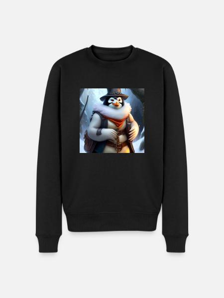 Penguin warriors in winter - Men's Premium Organic Jumper - black