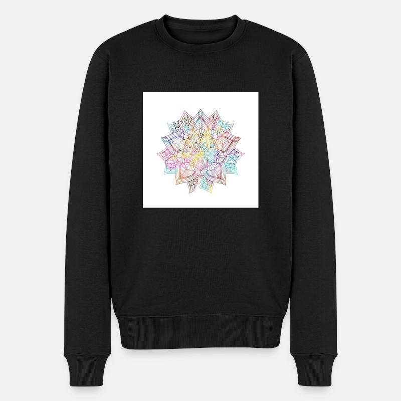 Mandala - Männer Premium Bio Pullover - Schwarz
