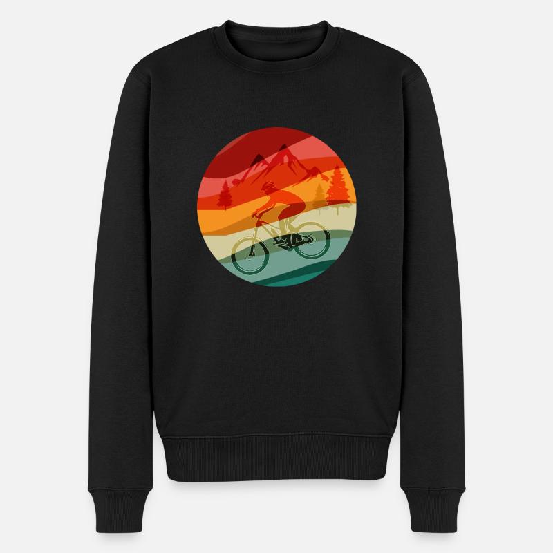 MTB Retro Design - Männer Premium Bio Pullover - Schwarz