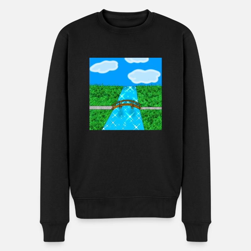 Fluss der Natur - Männer Premium Bio Pullover - Schwarz