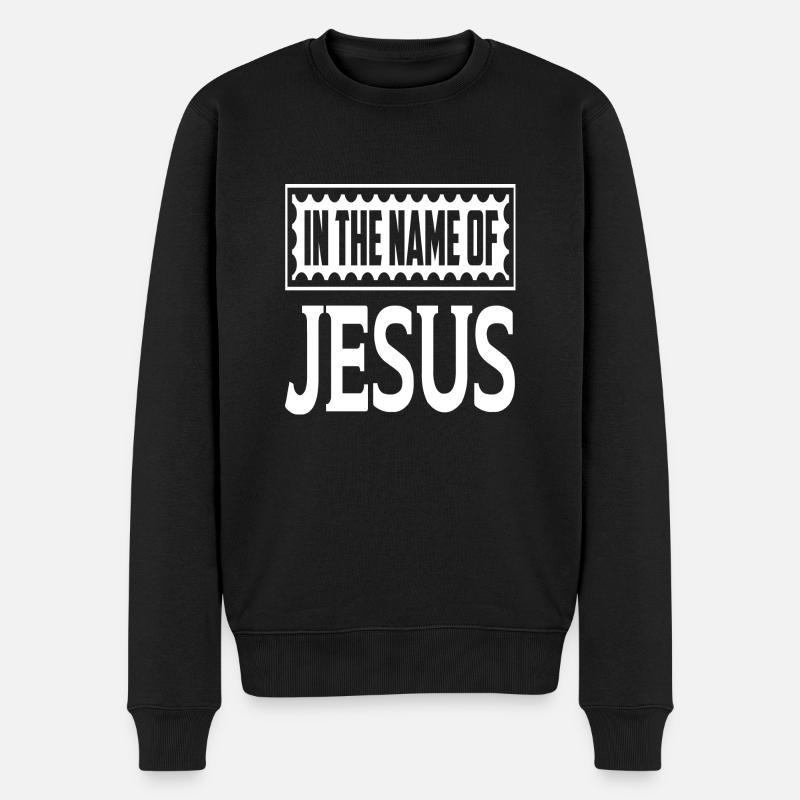 In the Name Of Jesus - Männer Premium Bio Pullover - Schwarz