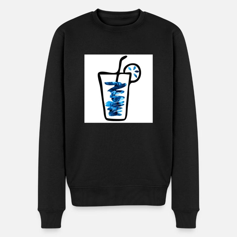 Drink blue - Männer Premium Bio Pullover - Schwarz