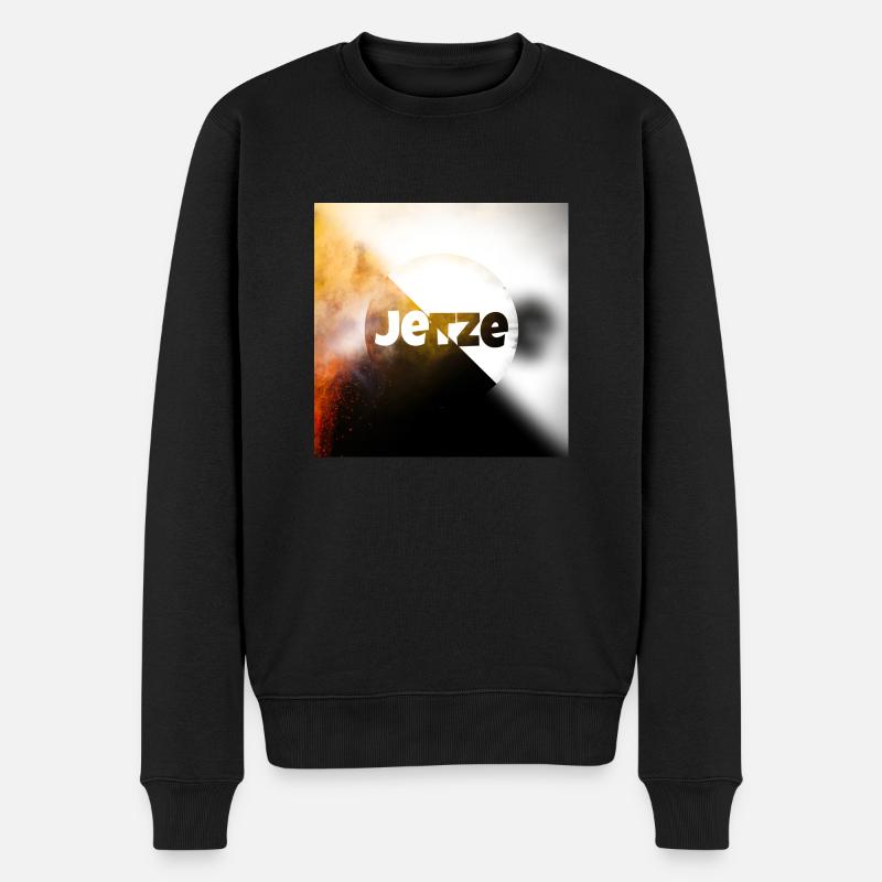 JETZE Abstraktion Schrift - Männer Premium Bio Pullover - Schwarz