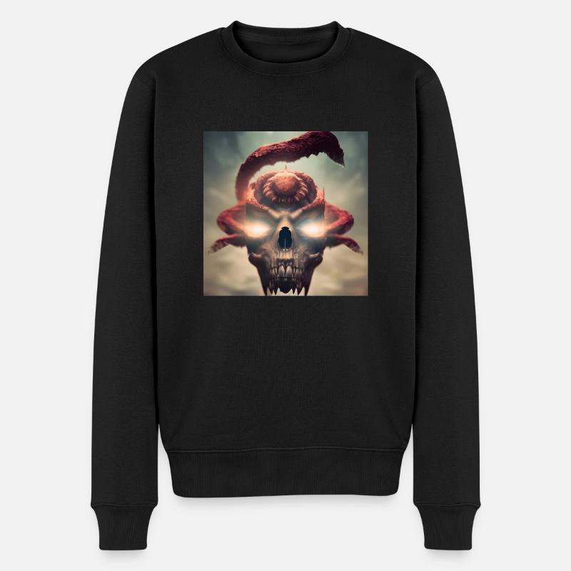 Art sombre - Crâne volant - Pull Premium bio Homme - noir