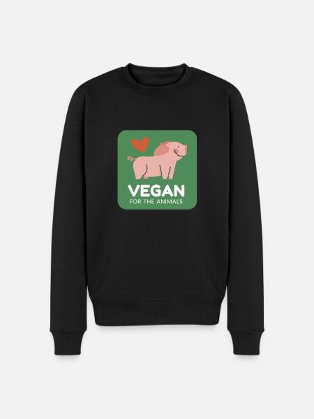 Vegan for animals - Men's Premium Organic Jumper - black