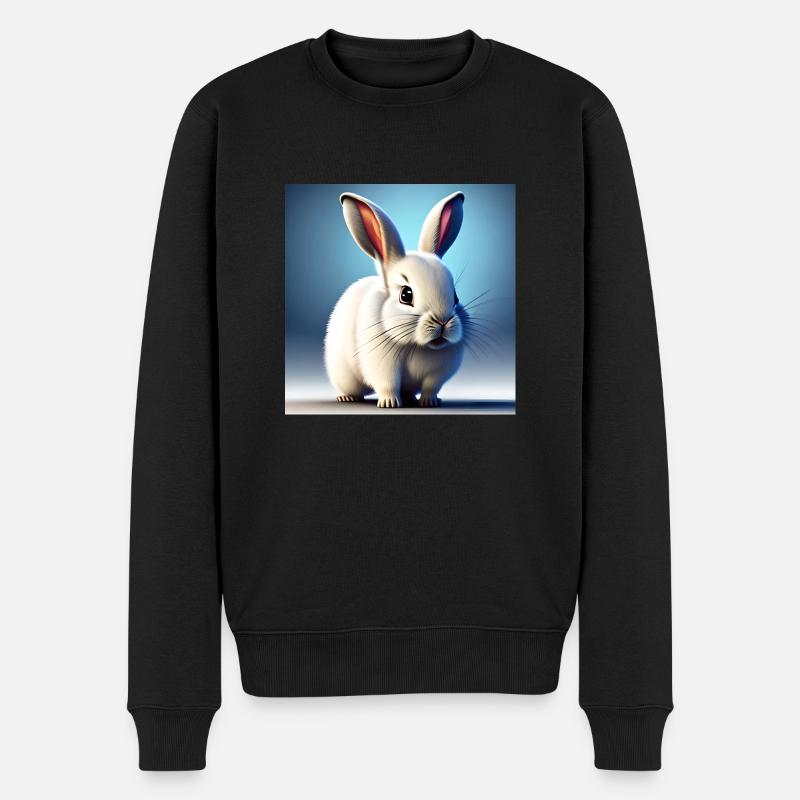 Weißer Hase - Männer Premium Bio Pullover - Schwarz