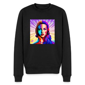 Beautiful Pop Girl - Men's Premium Organic Jumper - black - Front - Nico (187cm)