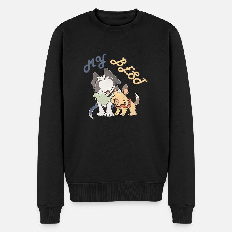 ma meilleure, amitié chat-chien unique - Pull Premium bio Homme - noir