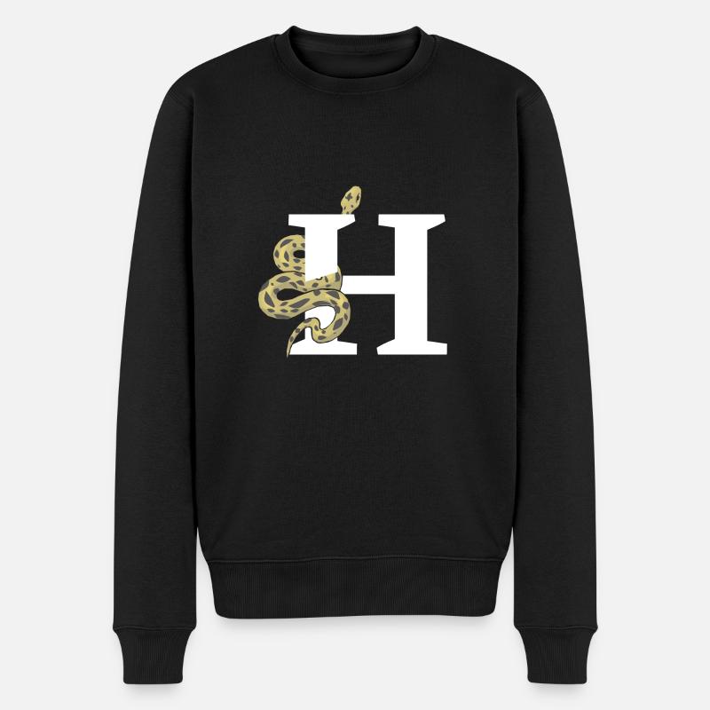 Lettre h serpent - Pull Premium bio Homme - noir