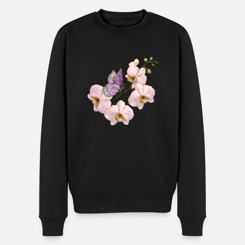 Bunter Schmetterling - Männer Premium Bio Pullover - Schwarz