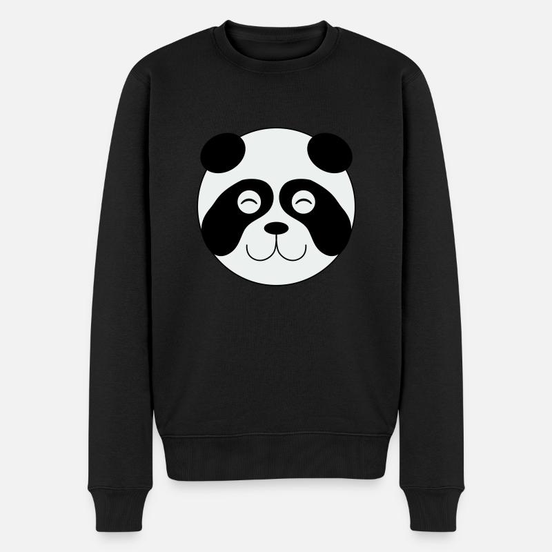 panda face 002 - Männer Premium Bio Pullover - Schwarz
