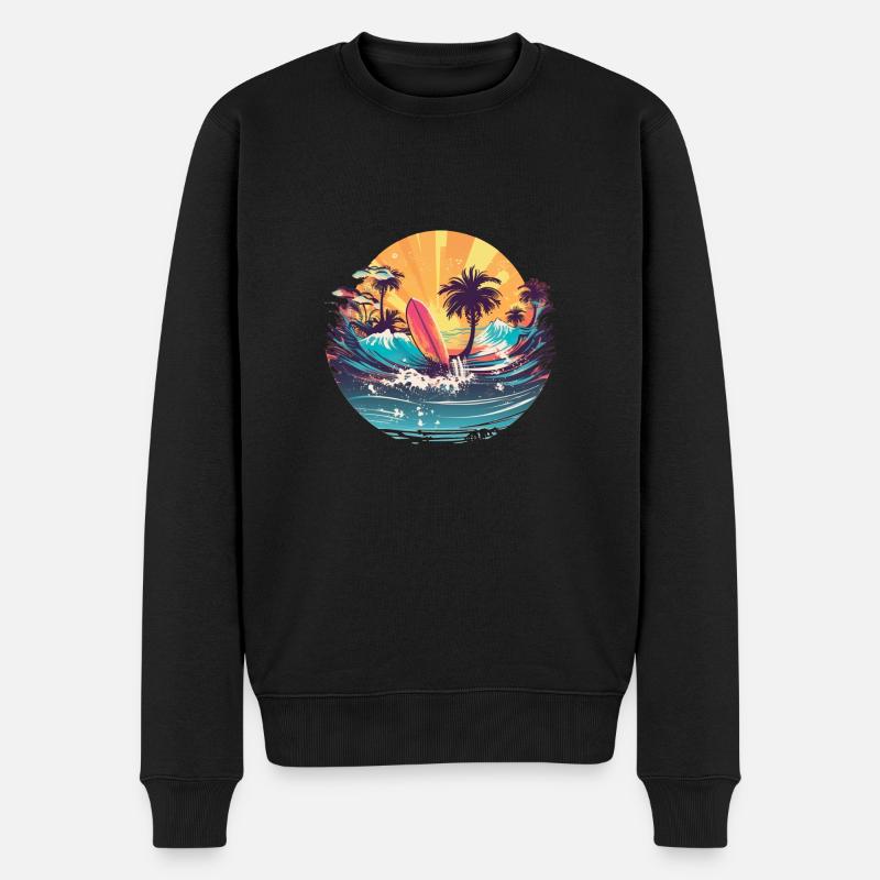 KaribikSurfBeachStyle_0.1 - Pull Premium bio Homme - noir