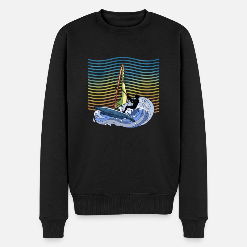 Windsurfen - Männer Premium Bio Pullover - Schwarz