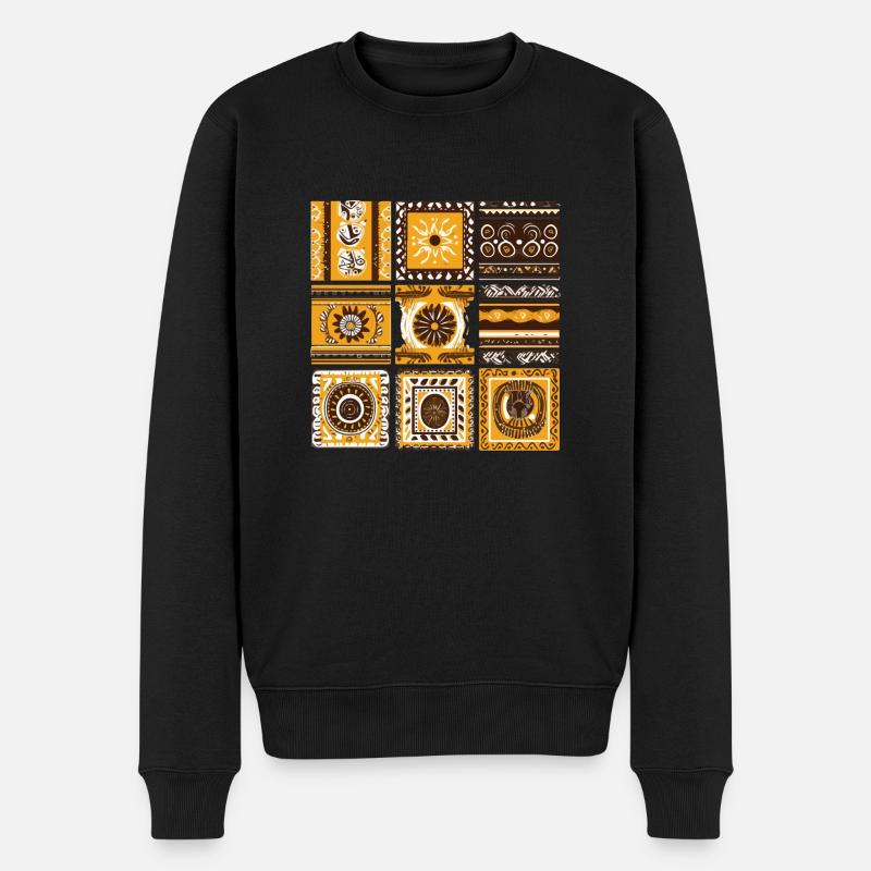 Afrikanische Folklore - Männer Premium Bio Pullover - Schwarz