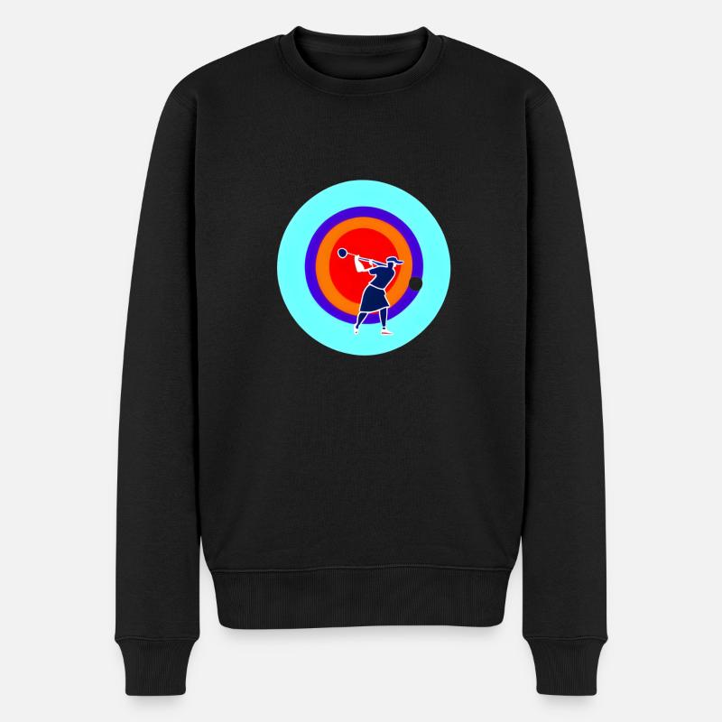 Retro Golflady im Kreis Multicolor - Männer Premium Bio Pullover - Schwarz