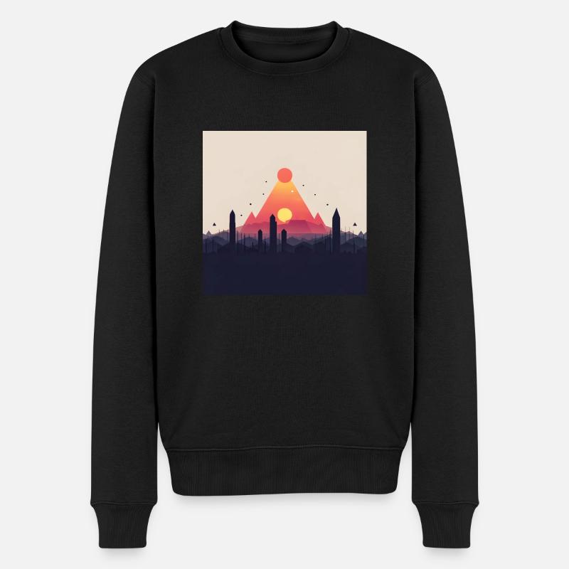 pyramide abstraite - Pull Premium bio Homme - noir