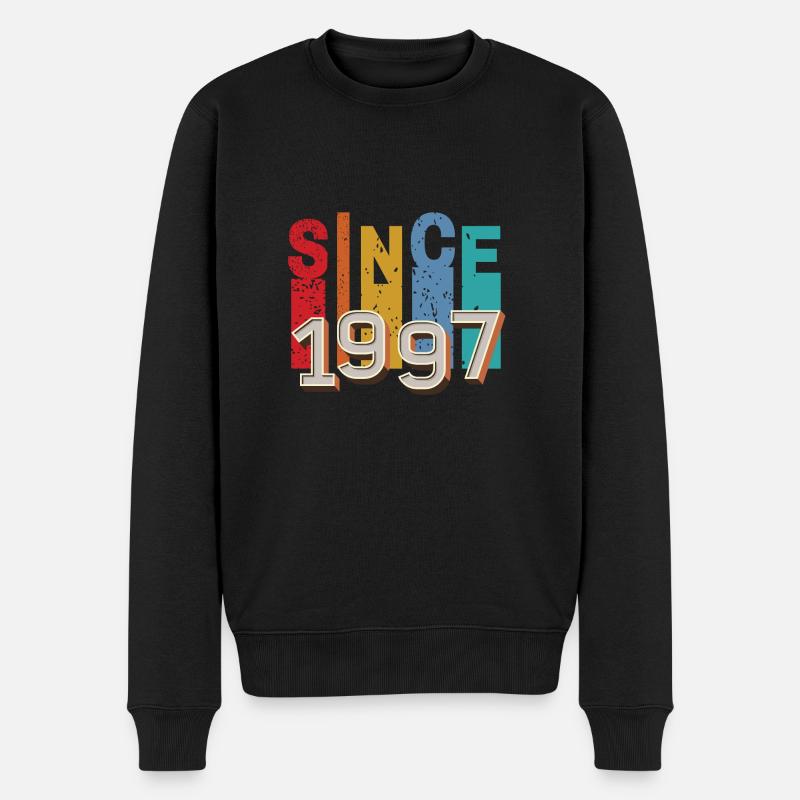 Seit 1997 retro - Männer Premium Bio Pullover - Schwarz