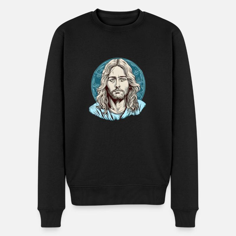 Jesus Christ #06 - Männer Premium Bio Pullover - Schwarz