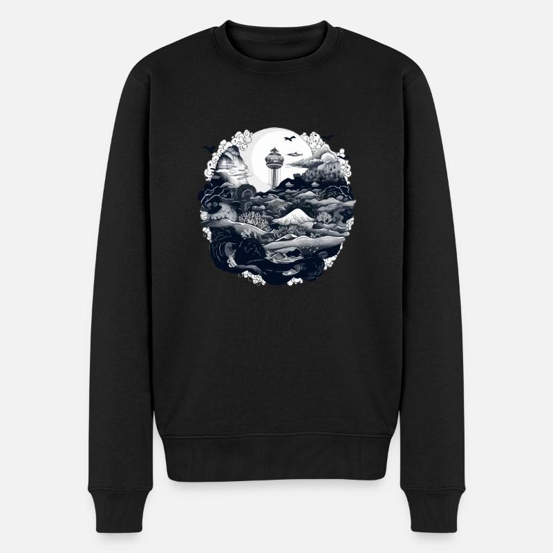 Merveilles de l'océan - Pull Premium bio Homme - noir