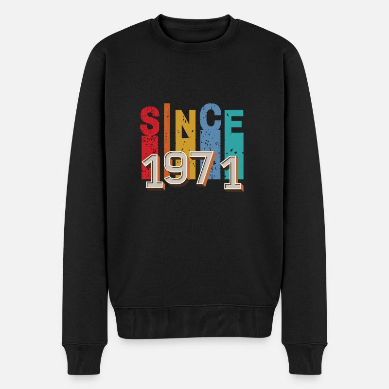 Seit 1971 retro - Männer Premium Bio Pullover - Schwarz