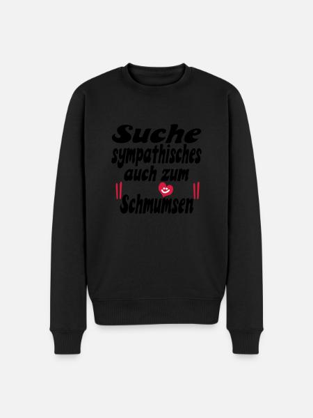 suche sympathisches - Männer Premium Bio Pullover - Schwarz