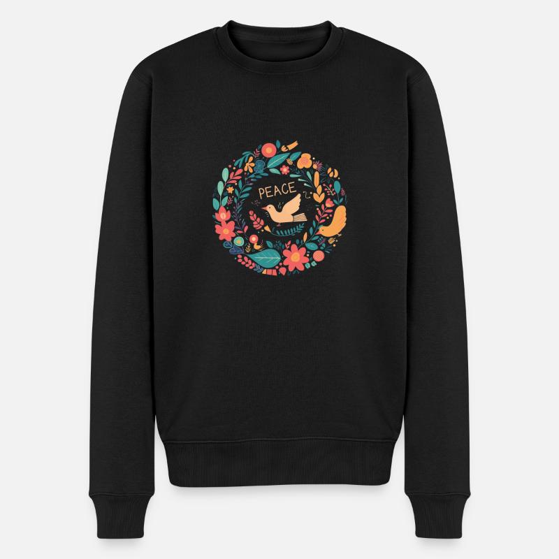 Peace and love - Pull Premium bio Homme - noir