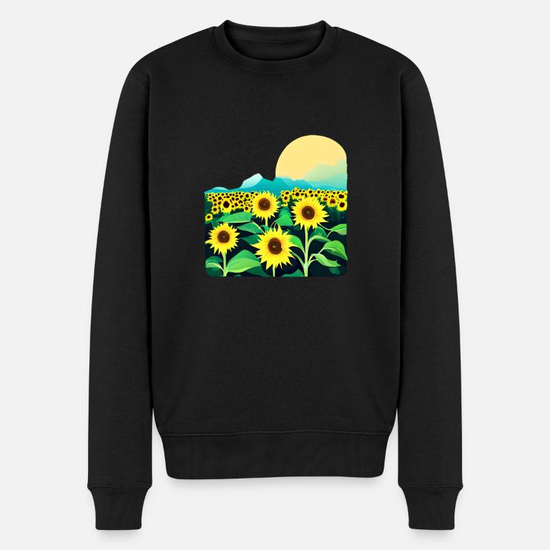 Soleil Champ de tournesol Soleil - Pull Premium bio Homme - noir
