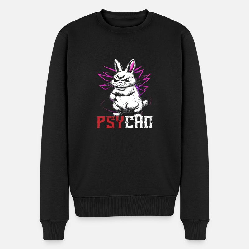 Lapin Psycho - Pull Premium bio Homme - noir