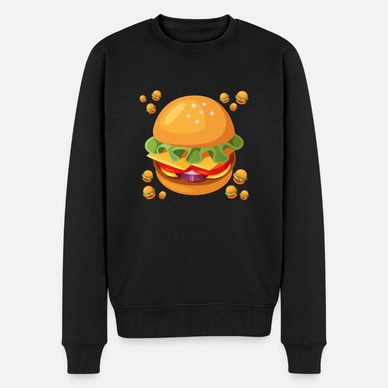 Burger-Chaos - Männer Premium Bio Pullover - Schwarz