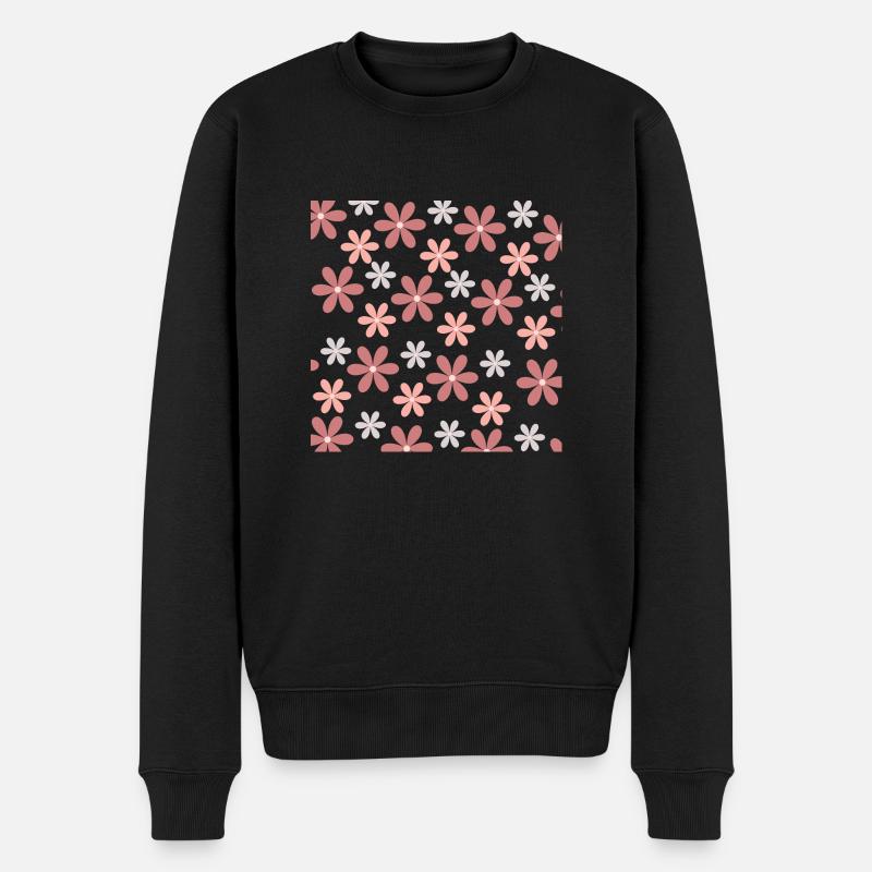 Blumenmeer - Männer Premium Bio Pullover - Schwarz