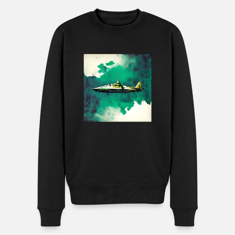 Avion de chasse sous-marin spatial - Pull Premium bio Homme - noir