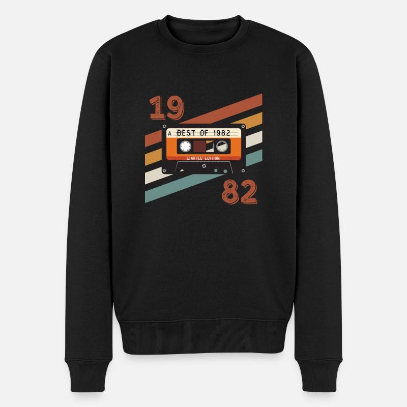 1982 rétro vintage anniversaire - Pull Premium bio Homme - noir